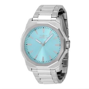 Invicta Speedway Men’s Silver Watch with Turquoise Blue Dial 42mm